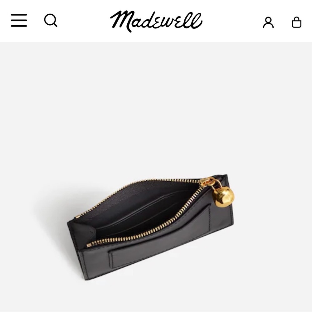 Madewell The Organic Hardware Zip Card Case NWT